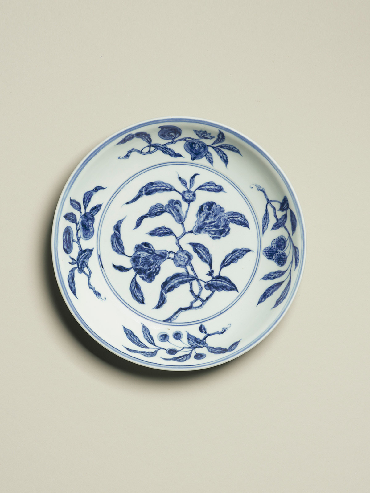 7. Underglaze blue porcelain ‘pomegranate’ dish