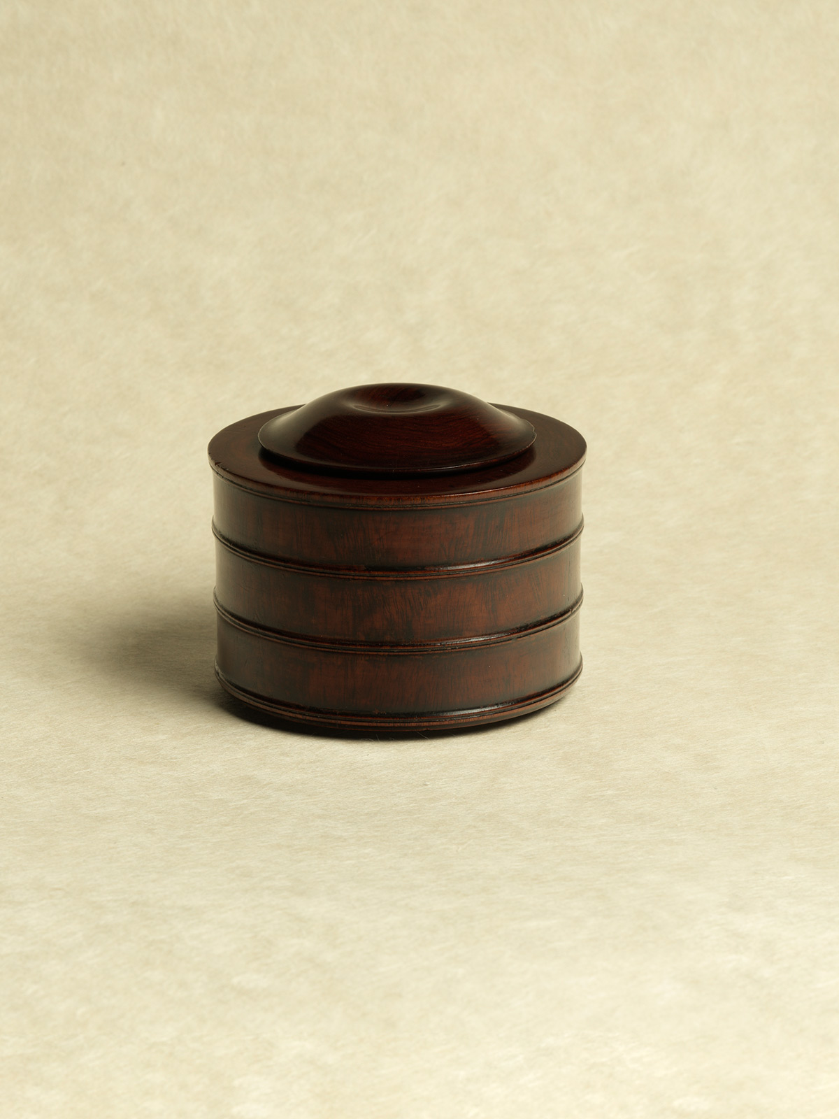 7. Huanghuali Cylindrical Bamboo-form Weiqi Counter Box and Cover (weiqizihe)