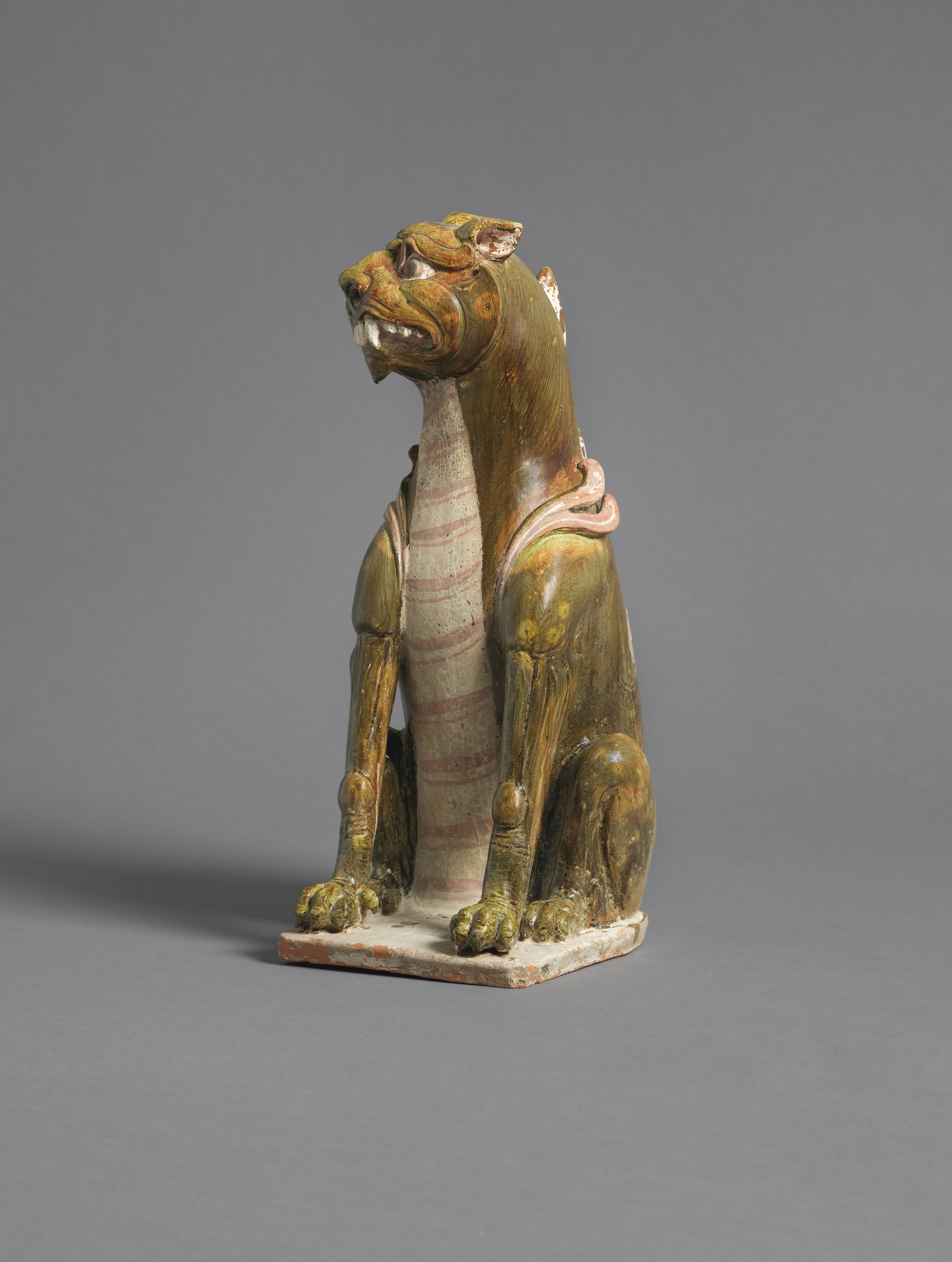 Painted and Glazed Earthenware Guardian Animal