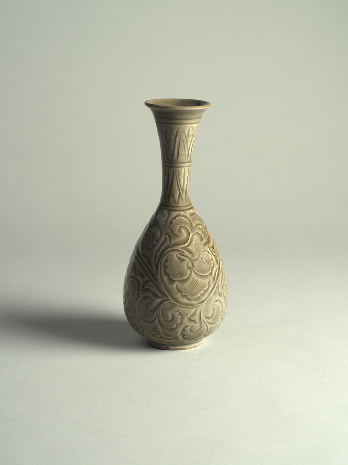 3. Celadon-glazed stoneware bottle