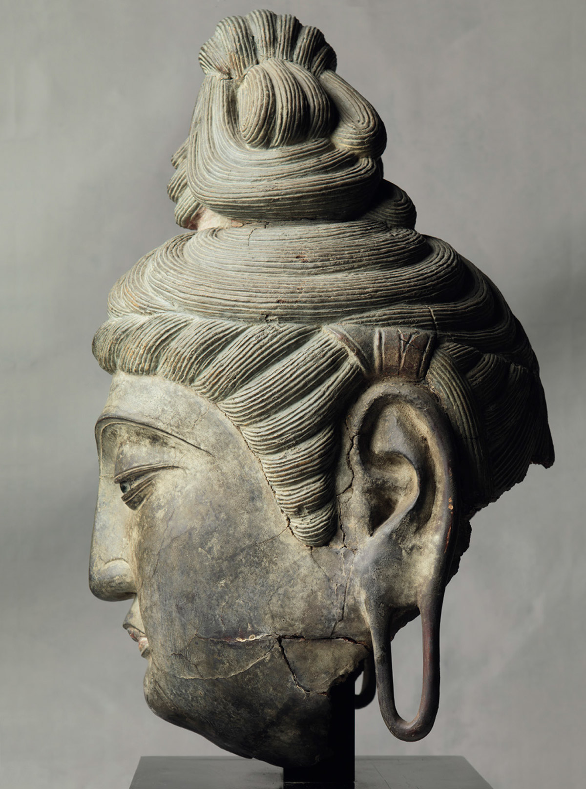 Large Dry Lacquer Head of a Bodhisattva