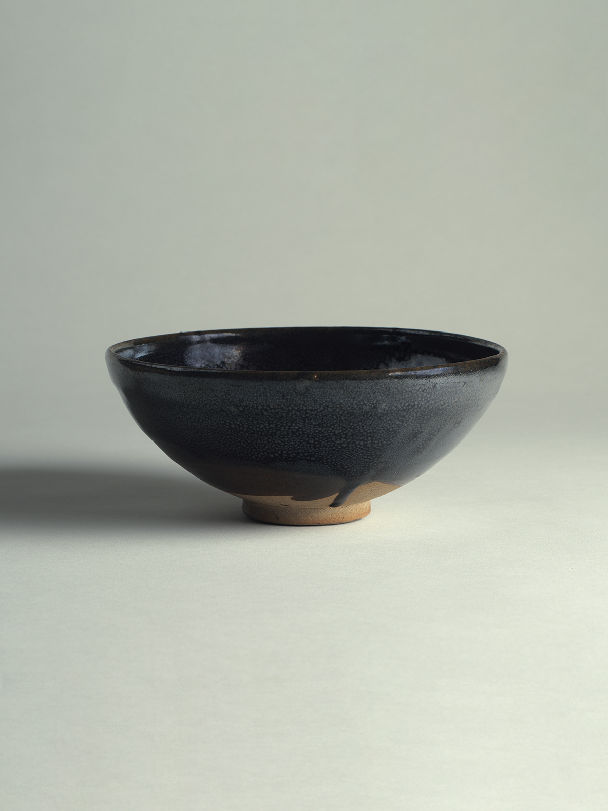 8. Black-glazed stoneware ‘oil-spot’ bowl