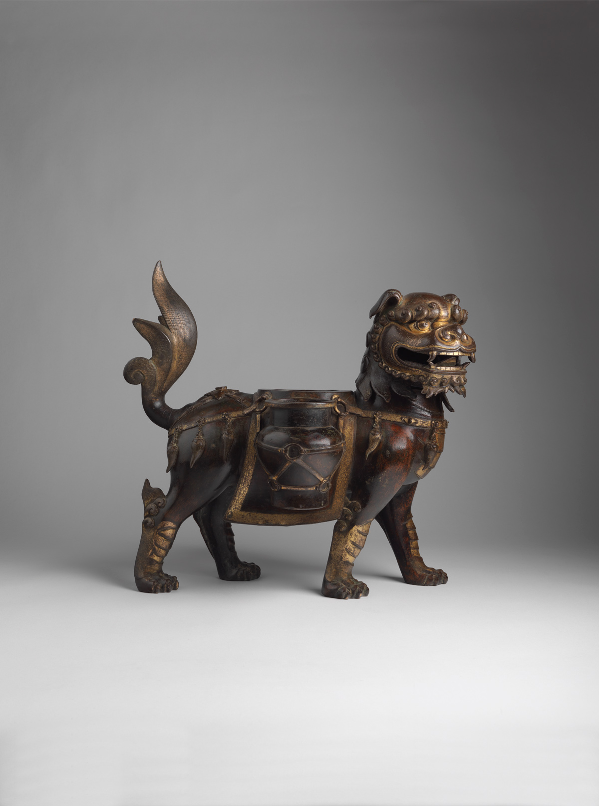 Parcel-gilt Bronze Lion