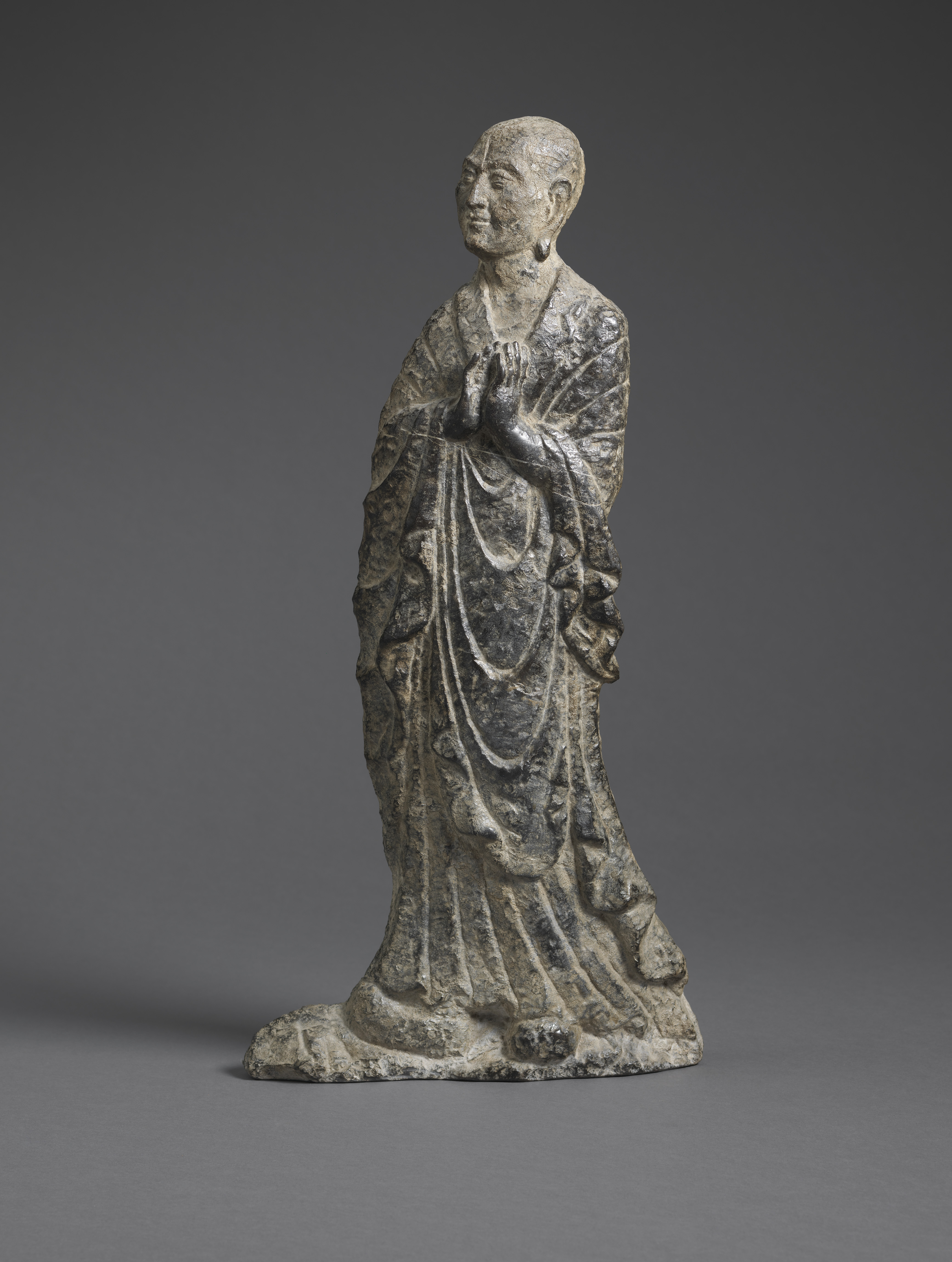 Limestone Figure of a Monk