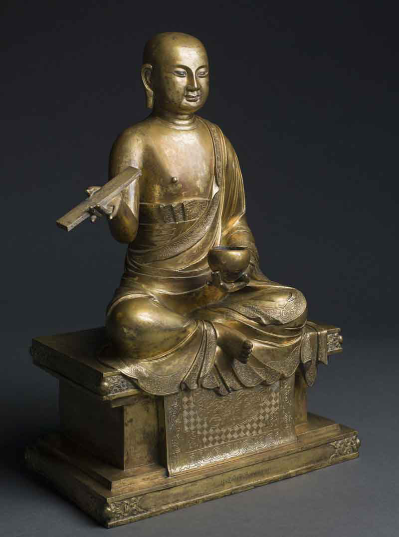 Gilt Bronze Seated Luohan