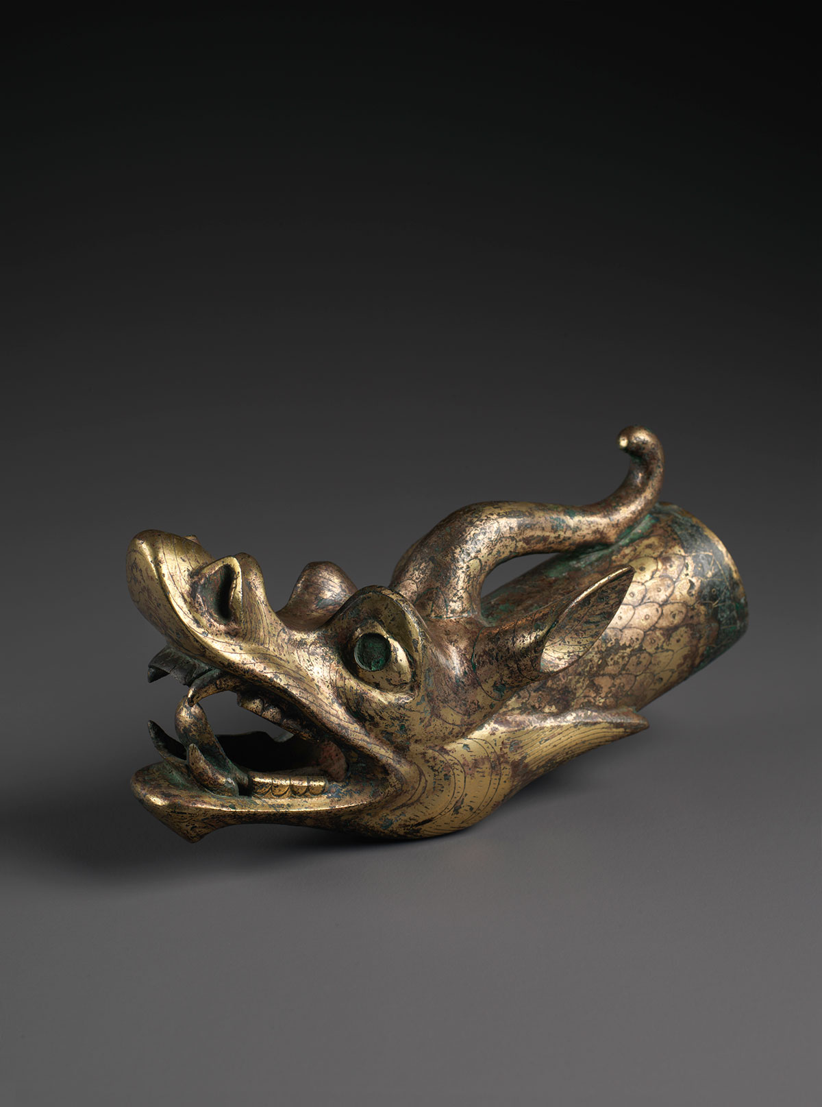 Gilt-bronze Dragon Head Terminal